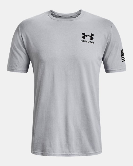 Men's UA Freedom Flag Camo T-Shirt, Gray, pdpMainDesktop image number 4